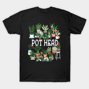 Plant Lover and Gardener Pot Head Succulent T-Shirt